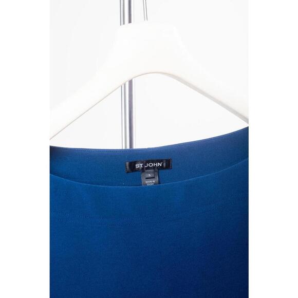 St. John Navy Wide Neck Blouse - Picture 2 of 3